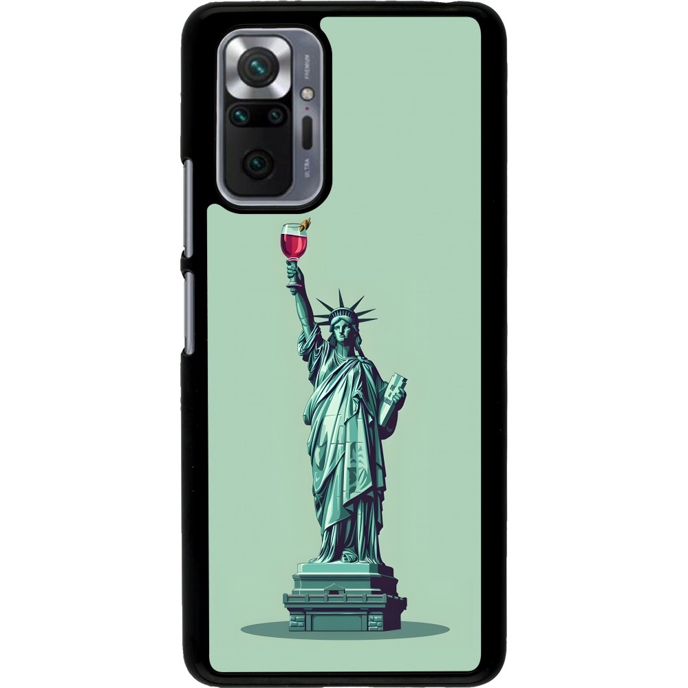 Xiaomi Redmi Note 10 Pro Case Hülle - Freiheitsstatue mit einem Glas Wein