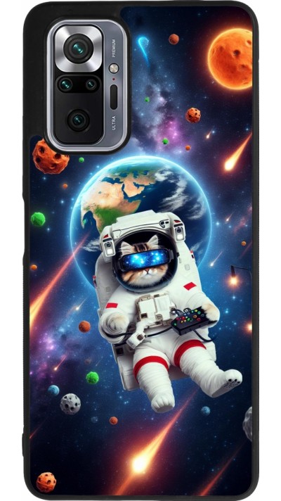 Xiaomi Redmi Note 10 Pro Max Case Hülle - Silikon schwarz VR SpaceCat Odyssee