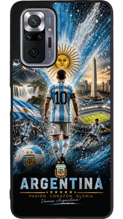 Xiaomi Redmi Note 10 Pro Max Case Hülle - Silikon schwarz Fussball Argentinien splash 2026