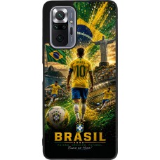 Xiaomi Redmi Note 10 Pro Max Case Hülle - Silikon schwarz Fussball Brasilien splash 2026