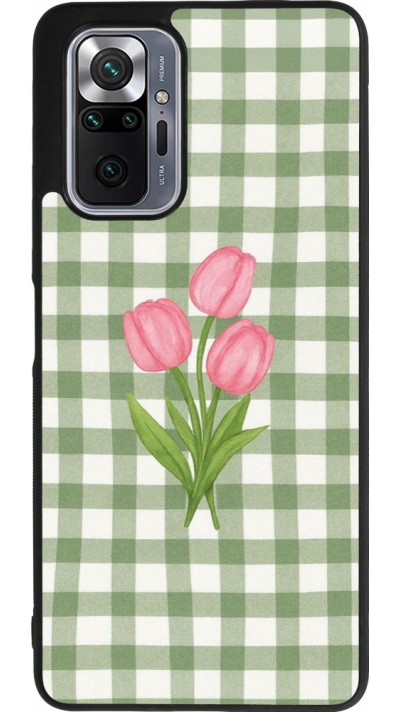 Coque Xiaomi Redmi Note 10 Pro Max - Silicone rigide noir Green vichy tulips Spring 2026