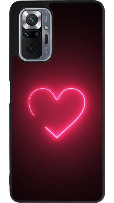 Xiaomi Redmi Note 10 Pro Max Case Hülle - Silikon schwarz Valentine 2023 single neon heart