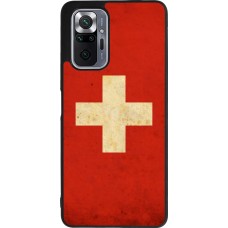 Xiaomi Redmi Note 10 Pro Max Case Hülle - Silikon schwarz Vintage Flag SWISS