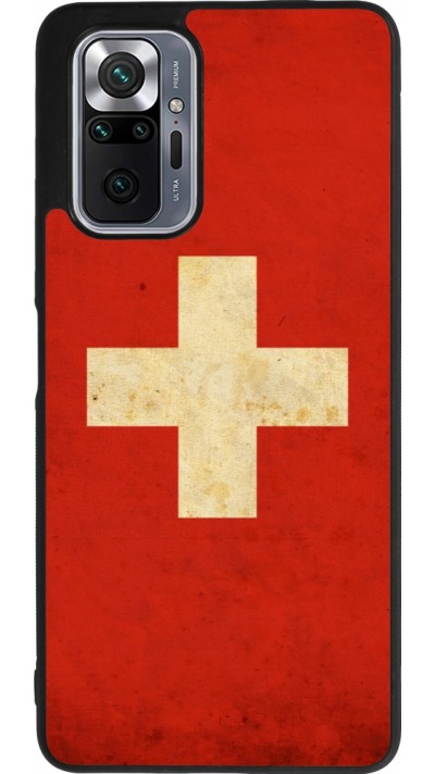 Xiaomi Redmi Note 10 Pro Max Case Hülle - Silikon schwarz Vintage Flag SWISS