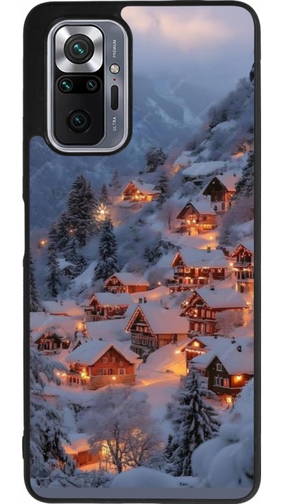 Xiaomi Redmi Note 10 Pro Max Case Hülle - Silikon schwarz Winter 25 Winter snowy village
