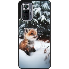 Xiaomi Redmi Note 10 Pro Max Case Hülle - Silikon schwarz Weihnachten 2023 Fuechslein Tanne