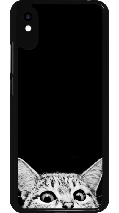 Coque Xiaomi Redmi 9A - Cat Looking Up Black