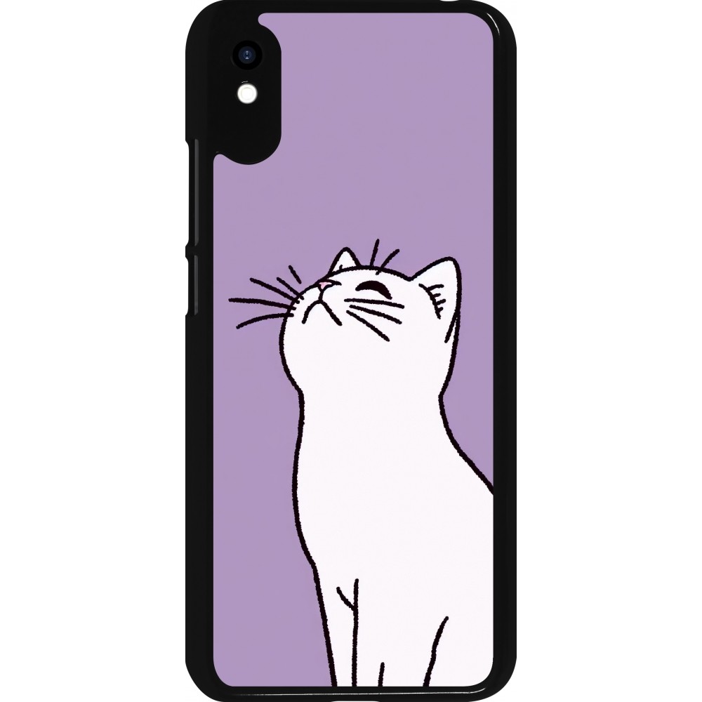 Xiaomi Redmi 9A Case Hülle - Chat auf lila Hintergrund