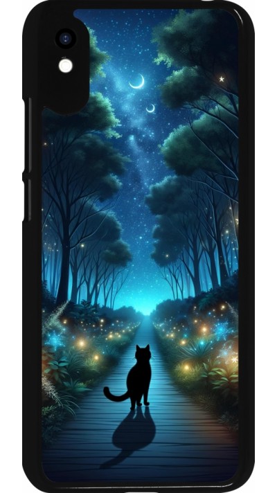 Coque Xiaomi Redmi 9A - Chat noir promenade