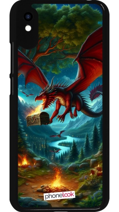 Coque Xiaomi Redmi 9A - Dragon Volant Forêt Trésor