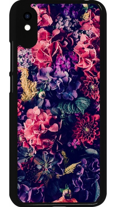Coque Xiaomi Redmi 9A - Flowers Dark