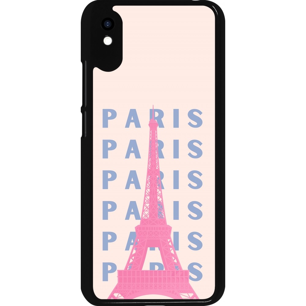 Xiaomi Redmi 9A Case Hülle - Paris Pink Print
