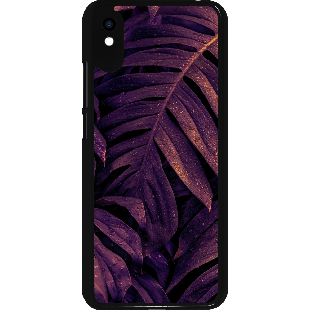 Xiaomi Redmi 9A Case Hülle - Purple Light Leaves