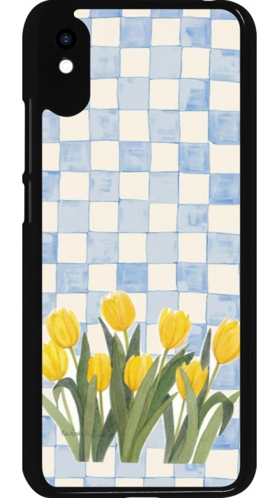 Coque Xiaomi Redmi 9A - Blue vichy tulips Spring 2026