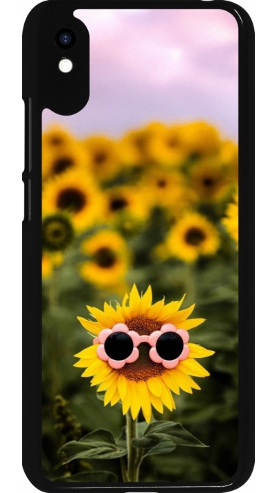 Coque Xiaomi Redmi 9A - Sunflower with glasses Spring 2026