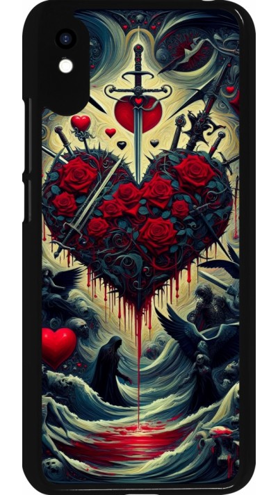 Coque Xiaomi Redmi 9A - Dark Love Coeur Sang