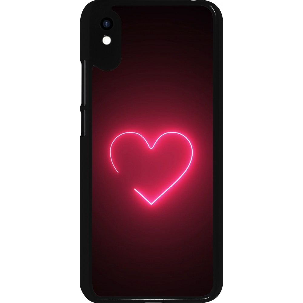 Xiaomi Redmi 9A Case Hülle - Valentine 2023 single neon heart