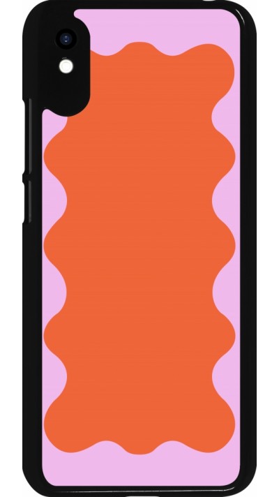 Xiaomi Redmi 9A Case Hülle - Wavy Rectangle Orange Pink
