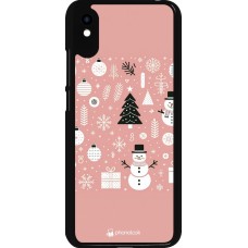 Xiaomi Redmi 9A Case Hülle - Weihnachten 2024 Rose Schneemann Weihnachten