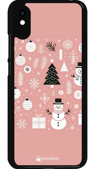 Xiaomi Redmi 9A Case Hülle - Weihnachten 2024 Rose Schneemann Weihnachten