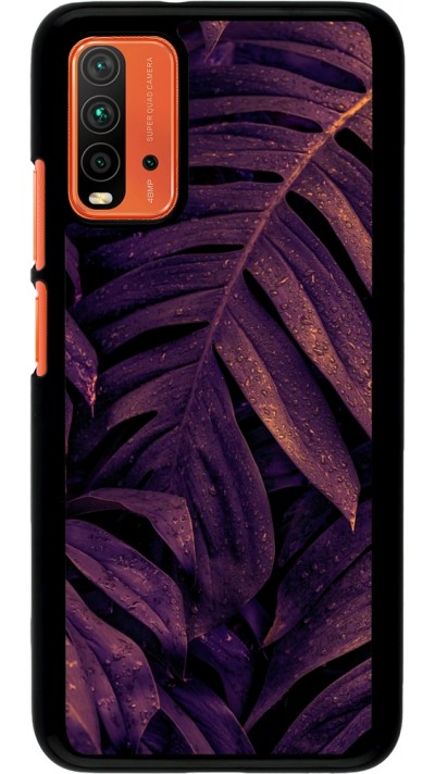 Xiaomi Redmi 9T Case Hülle - Purple Light Leaves
