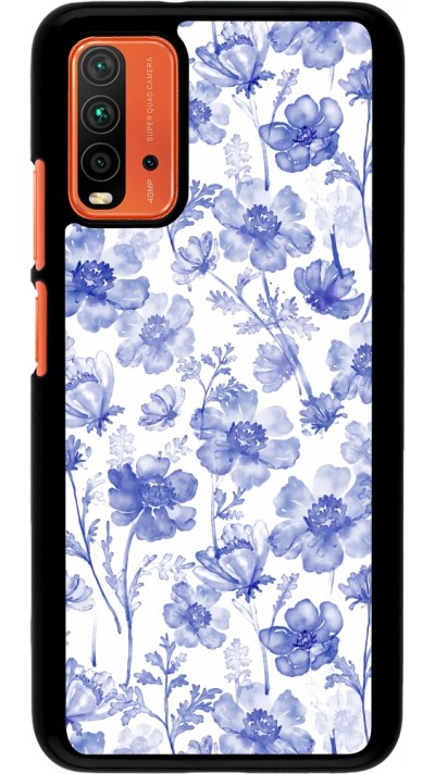 Xiaomi Redmi 9T Case Hülle - Spring 23 watercolor blue flowers