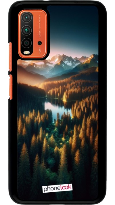 Xiaomi Redmi 9T Case Hülle - Sonnenuntergang Waldsee