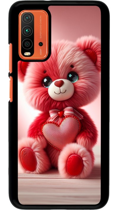 Xiaomi Redmi 9T Case Hülle - Valentin 2024 Rosaroter Teddybär