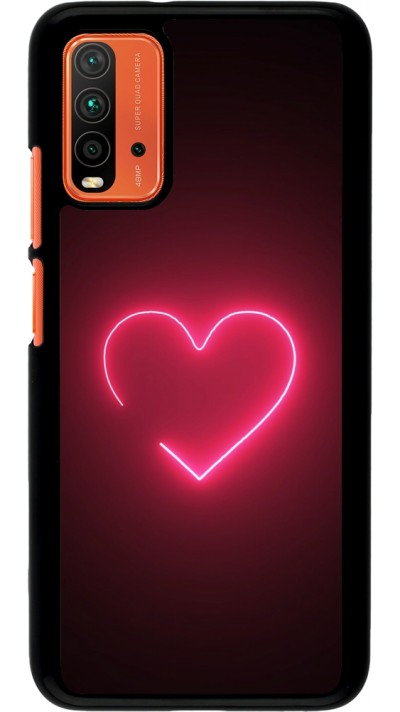 Xiaomi Redmi 9T Case Hülle - Valentine 2023 single neon heart