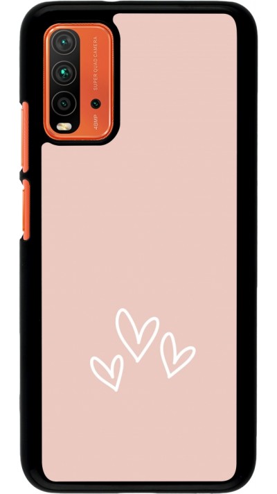 Xiaomi Redmi 9T Case Hülle - Valentine 2023 three minimalist hearts