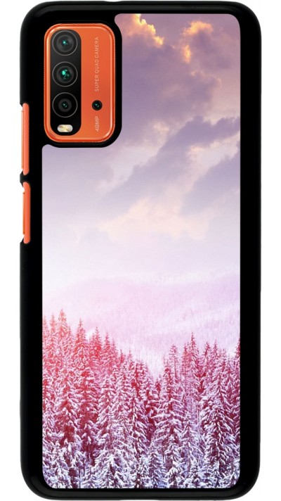 Xiaomi Redmi 9T Case Hülle - Winter 22 Pink Forest