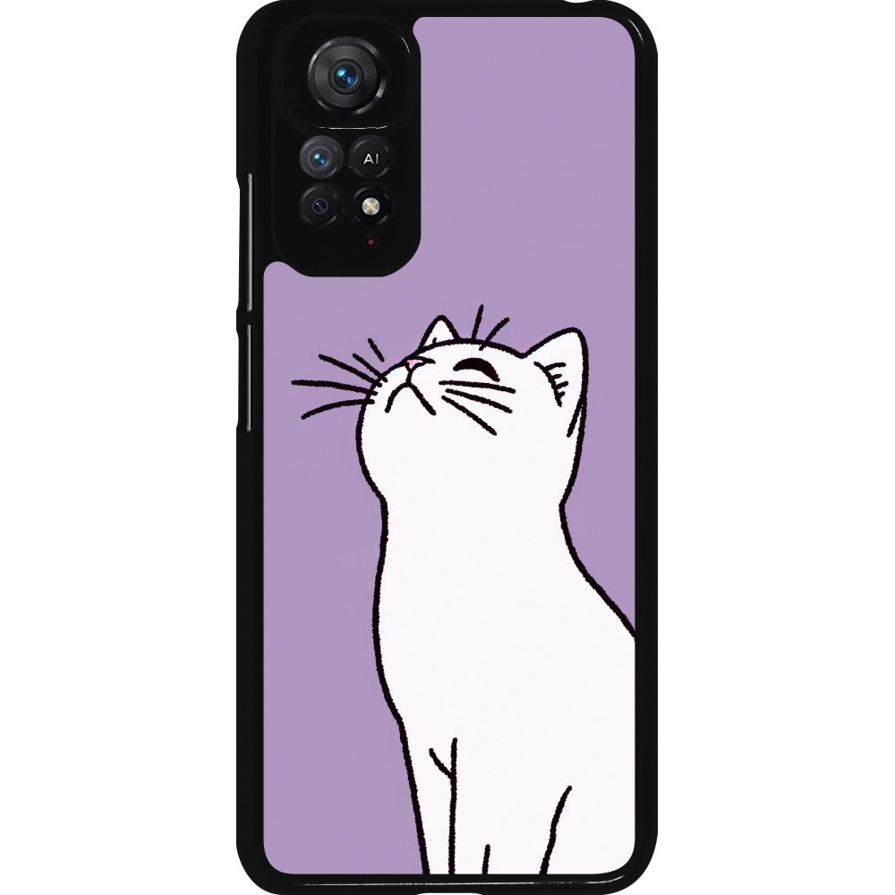 Coque Xiaomi Redmi Note 11 / 11S - Chat sur fond violet