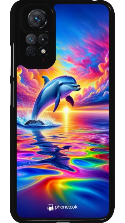 Xiaomi Redmi Note 11 / 11S Case Hülle - Glücklicher Regenbogen-Delfin