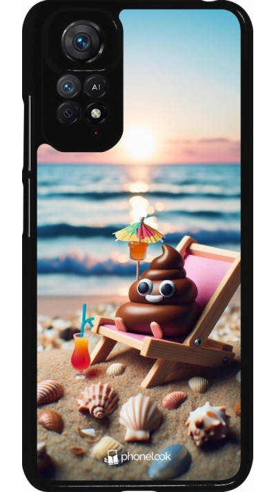 Xiaomi Redmi Note 11 / 11S Case Hülle - Kackhaufen Emoji auf Liegestuhl