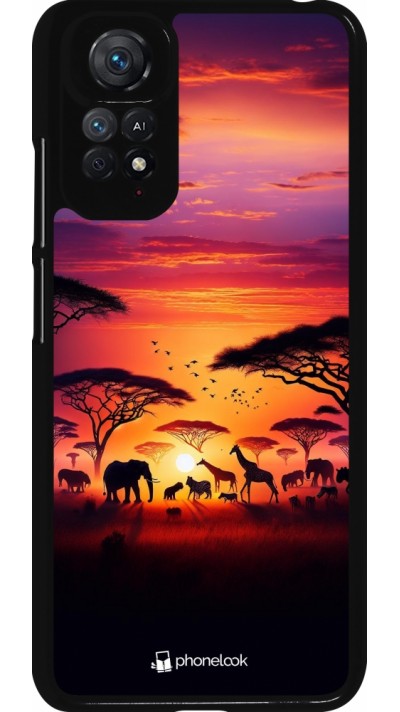 Xiaomi Redmi Note 11 / 11S Case Hülle - Safari Sonnenuntergang Wildtiere