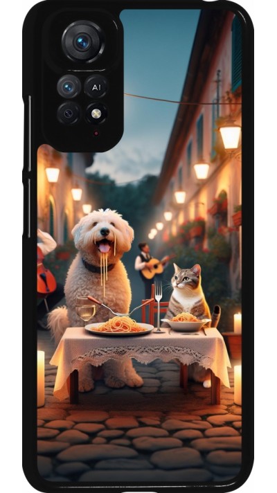 Xiaomi Redmi Note 11 / 11S Case Hülle - Valentin 2024 Hund & Katze Kerzenlicht