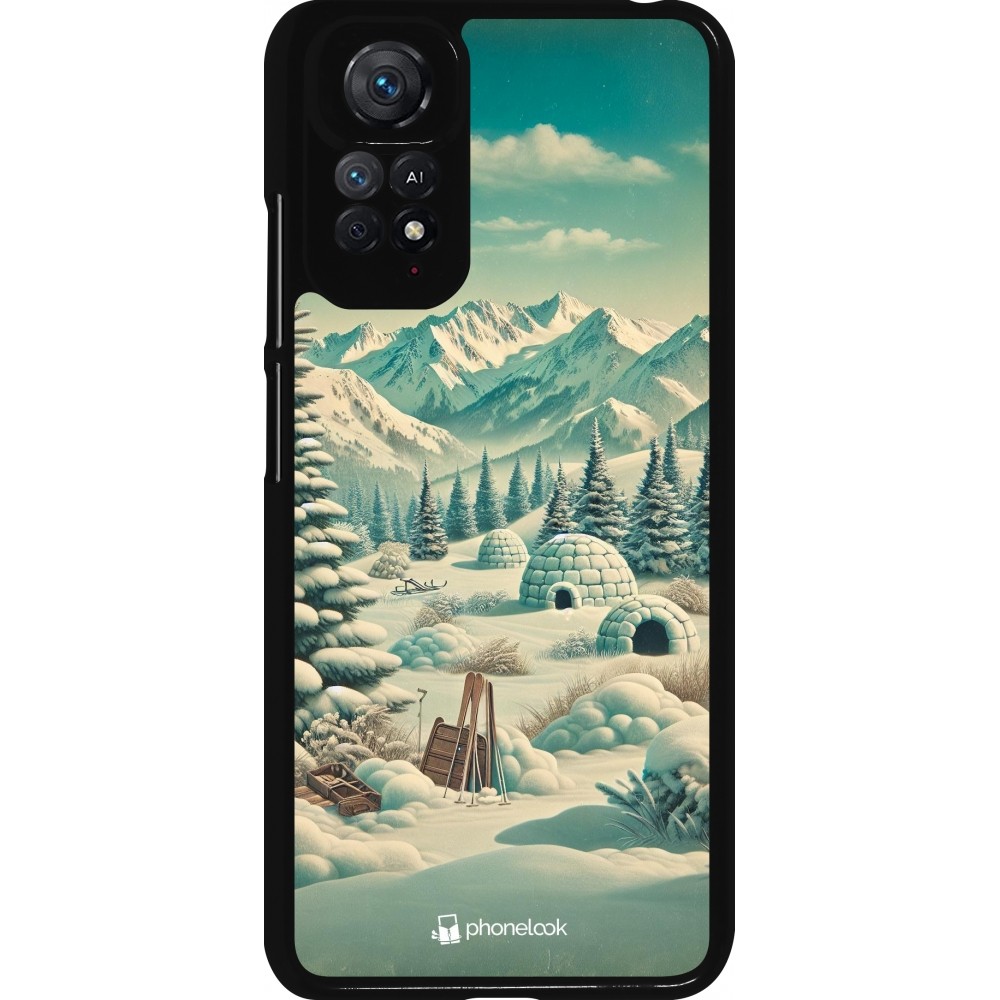 Xiaomi Redmi Note 11 / 11S Case Hülle - Vintage Schneebedeckter Berg Iglu