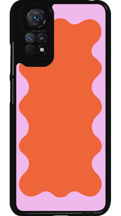 Xiaomi Redmi Note 11 / 11S Case Hülle - Wavy Rectangle Orange Pink