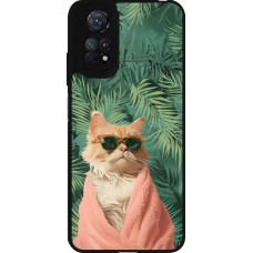 Xiaomi Redmi Note 11 / 11S Case Hülle - Silikon schwarz Cat Summer Palms