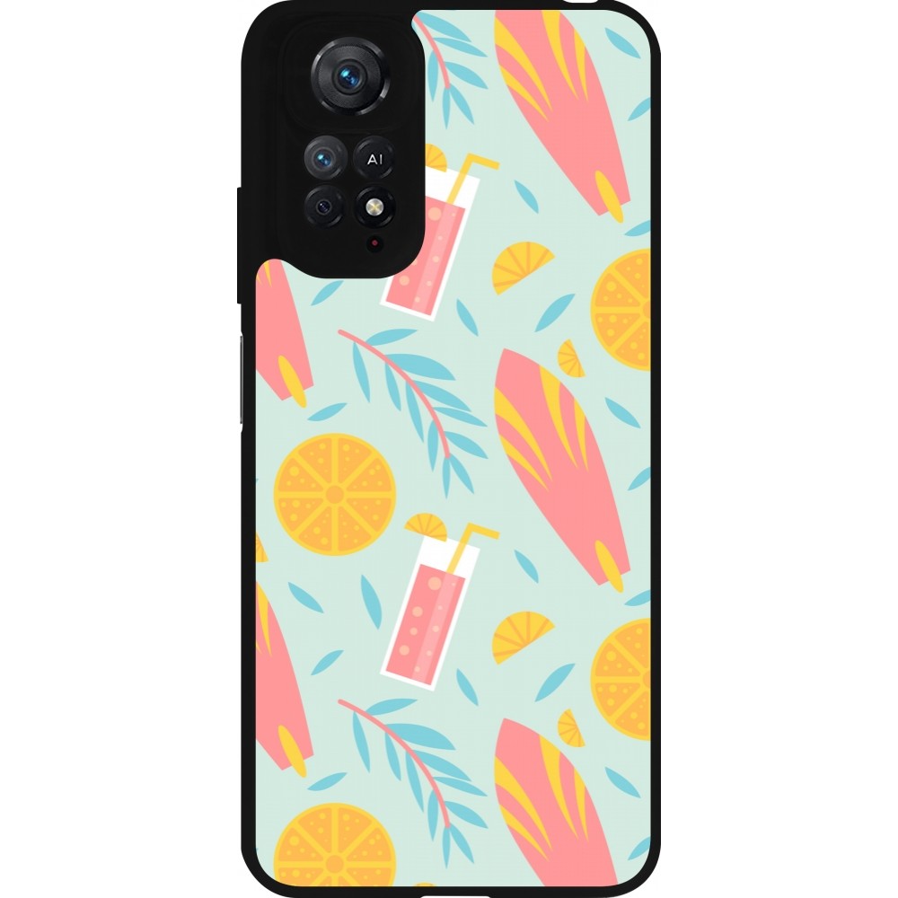 Xiaomi Redmi Note 11 / 11S Case Hülle - Silikon schwarz Summer 2025 Pattern citron