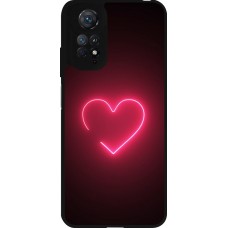 Xiaomi Redmi Note 11 / 11S Case Hülle - Silikon schwarz Valentine 2023 single neon heart