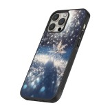 iPhone 12 / 12 Pro Case Hülle - Silikon schwarz Schneeflocke Solar Glanz