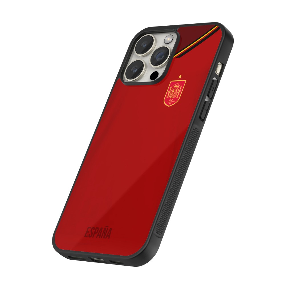 iPhone 12 / 12 Pro Case Hülle - Silikon schwarz Spanien 2022 personalisierbares Fußballtrikot