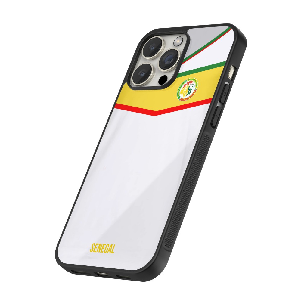 iPhone 12 / 12 Pro Case Hülle - Silikon schwarz Senegal 2022 personalisierbares Fußballtrikot