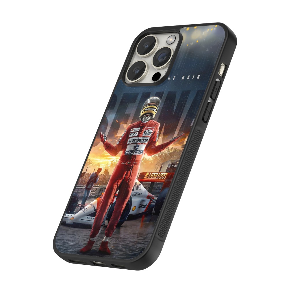 iPhone 12 / 12 Pro Case Hülle - Silikon schwarz Senna The King of Rain