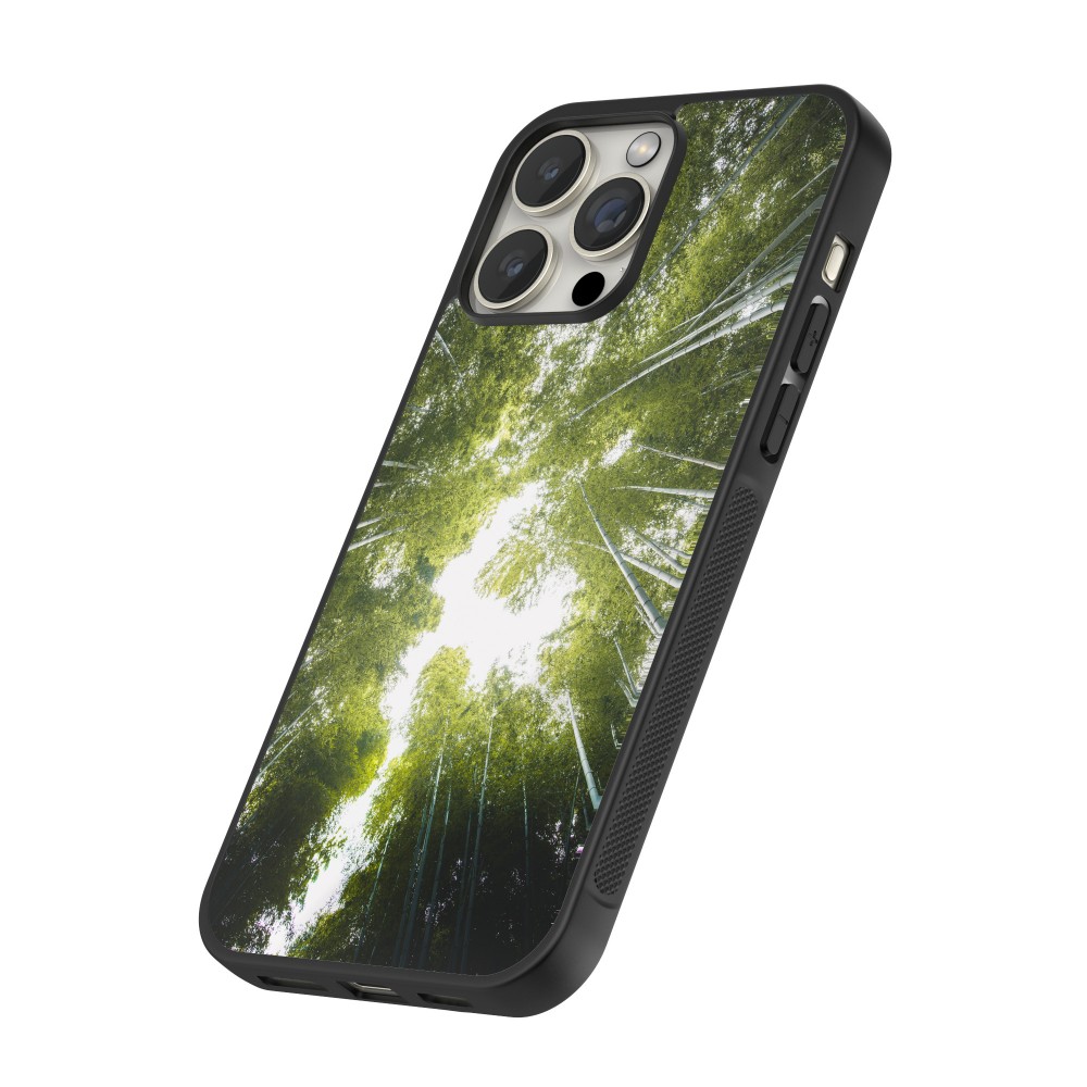 iPhone 12 / 12 Pro Case Hülle - Silikon schwarz Spring 23 forest blue sky