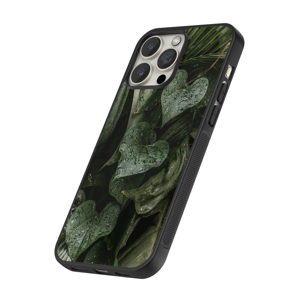iPhone 12 / 12 Pro Case Hülle - Silikon schwarz Spring 23 fresh plants