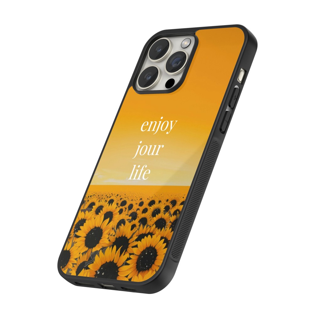 iPhone 12 / 12 Pro Case Hülle - Silikon schwarz Summer 2025 Enjoy your life