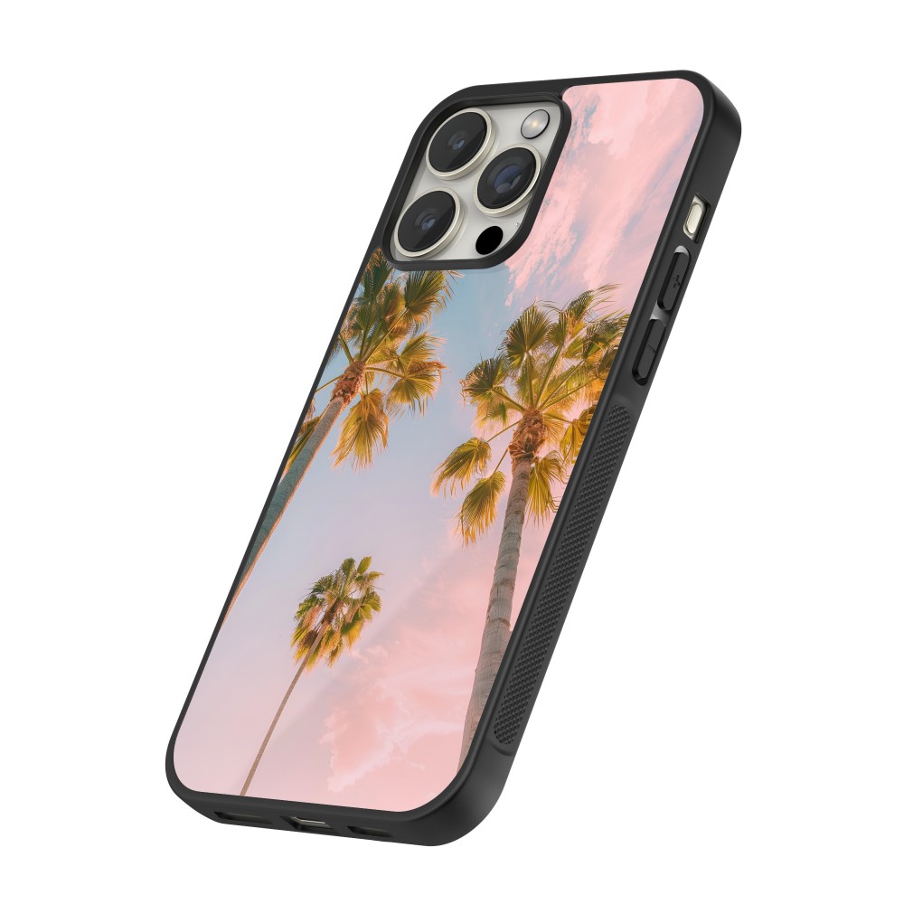 iPhone 12 / 12 Pro Case Hülle - Silikon schwarz Summer 2025 Palmiers