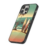 iPhone 12 / 12 Pro Case Hülle - Silikon schwarz Surf Paradise